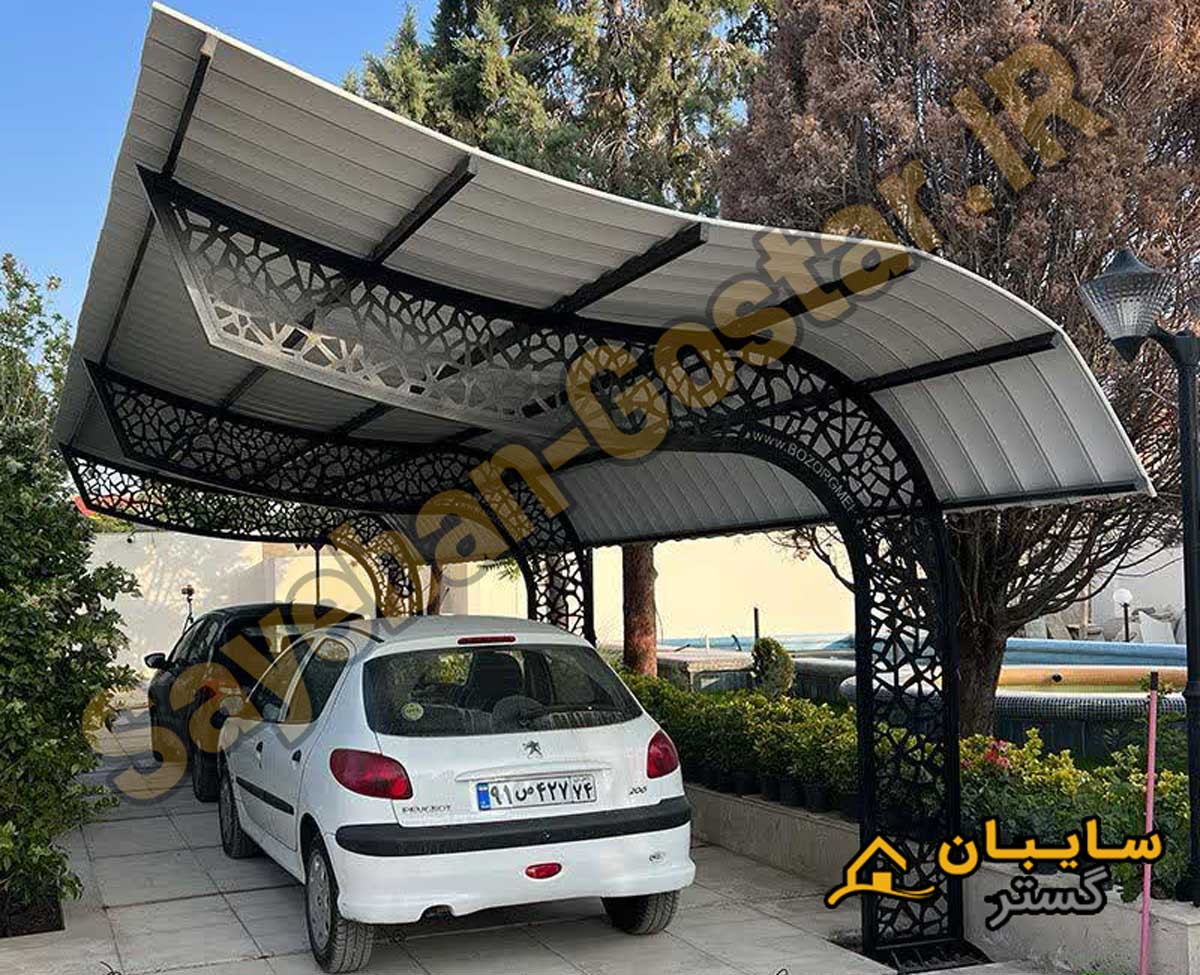 سایبان پارکینگ با سقف یو پی وی سی سایبان پارکینگ با سقف یو پی وی سی